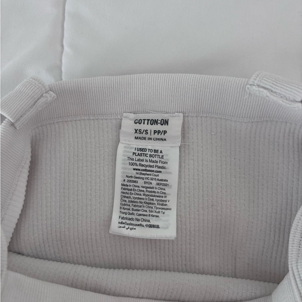 White Ribbed Crop Top - Picture 2 of 3